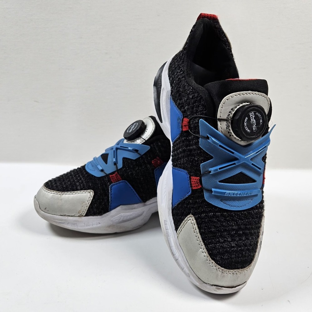 Skechers Sneakers Kids Size 3 Black Blue Red Sport Dial Closure Athletic‎ Shoes